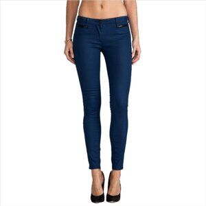 3x1 Coated Wrap Zip Jeans in Sapphire